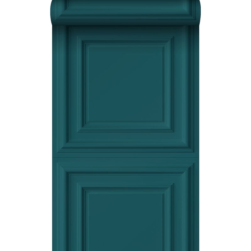 Origin - papier peint lambris bleu canard Wallcoverings