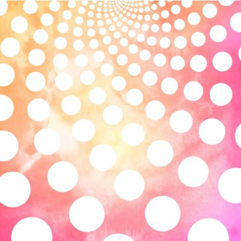 papier peint panoramique à motif de petits points rose, orange et blanc - Komar