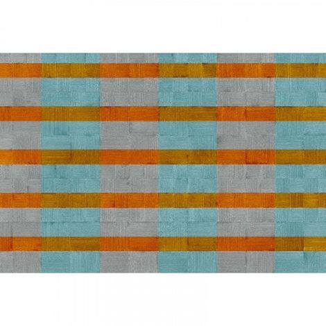 Papier peint panoramique à rayures original Tapisserie panoramique imitiation bois pour bureau Papiers peints panoramiques multicolores