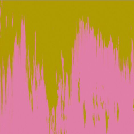 papier peint panoramique à rayures rose et jaune moutarde  - Komar