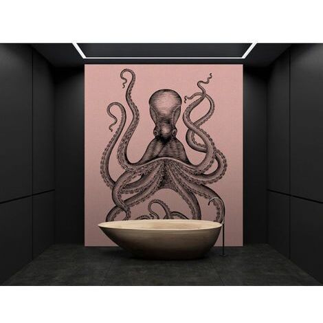 Papier peint panoramique animaux pieuvre Tapisserie panoramique rouge et noir tendance Papier peint panoramique idéale salle de bain