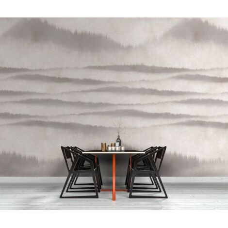 Papier peint panoramique beige et gris tendance | Tapisserie panoramique scandinave pour chambre | Papier peint panoramique élégant - 270 x 500 cm (5 pièces)