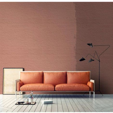 Papier peint panoramique bicolore idéal pour bureau Tapisserie panoramique marron élégante Papier peint panoramique original pour chambre