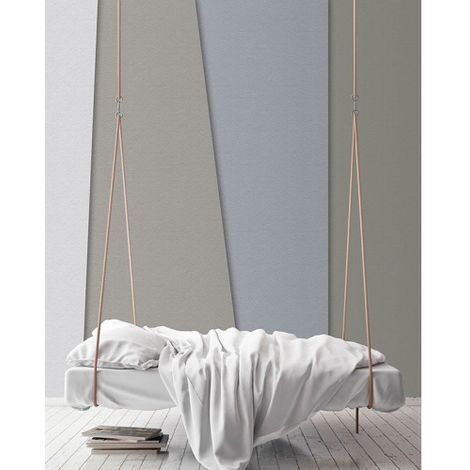 Papier peint panoramique blanc & gris scandinave Tapisserie panoramique bureau & couloir géométrique Papier peint panoramique chambre adulte