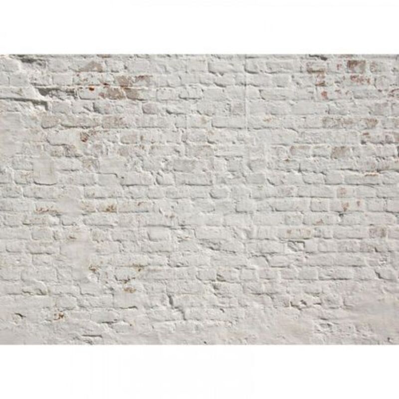 Papier peint panoramique idéal pour cuisine Tapisserie panoramique imitation mur de brique Papier peint panoramique moderne blanc - gris, blanc