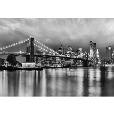 Papier peint panoramique Brooklyn B/W - 368 x 254 cm de Komar - noir et blanc