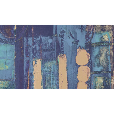 Papier peint panoramique classique,minimaliste,modern Tiges Fleurissant Bleu
