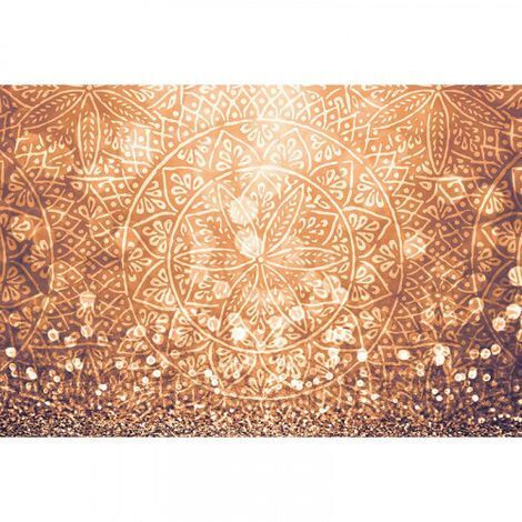 Papier peint panoramique design motif rosace Tapisserie panoramique marron motif floral Papiers peints panoramique original pour bureau