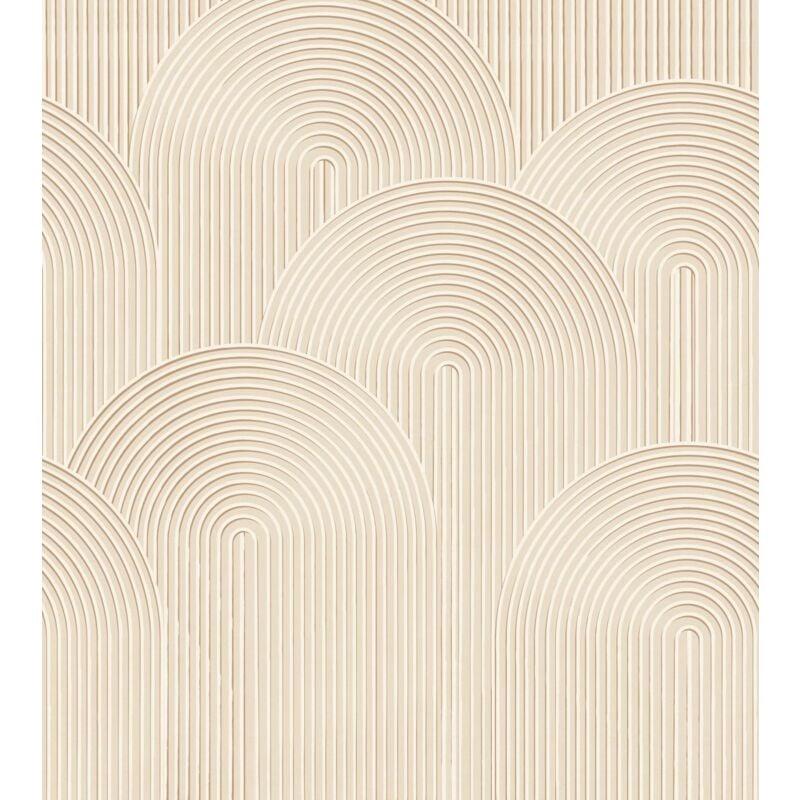 Estahome - papier peint panoramique effet 3D beige clair