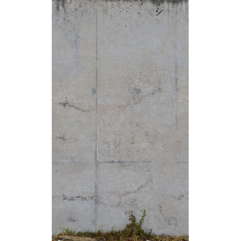 papier peint panoramique effet béton gris, beige et vert  - Livingwalls