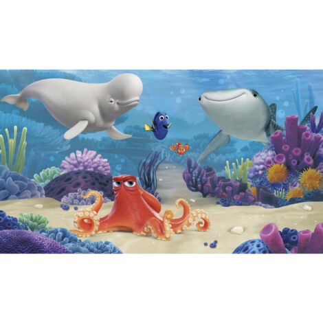 Papier peint Panoramique encollé Le monde de Dory Disney 320X182 CM - Bleu