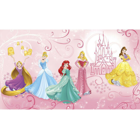 Papier peint Panoramique Encollé Princesses Disney 320X182 CM - Multicolor