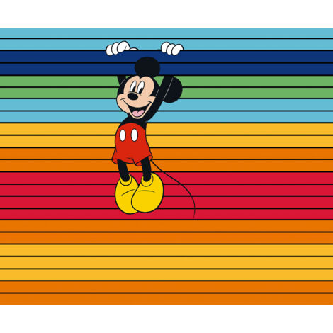 Papier peint panoramique enfant Arc-en-Ciel Magique de Mickey
