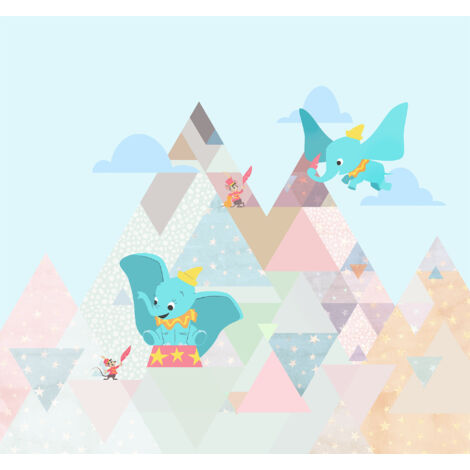 Papier peint panoramique enfant Dumbo Éléphant Volant