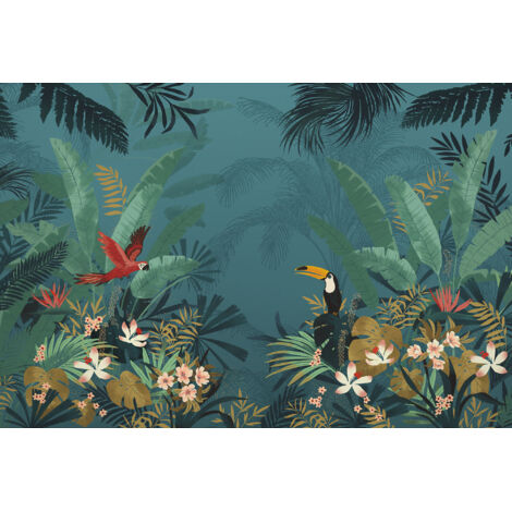 Papier peint panoramique enfant Jungle Enchantée