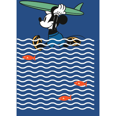 Papier peint panoramique enfant Mickey en Surf