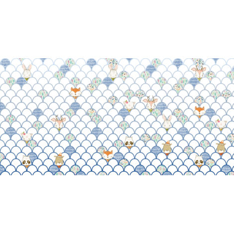 Papier peint panoramique enfant Shelly Blanc