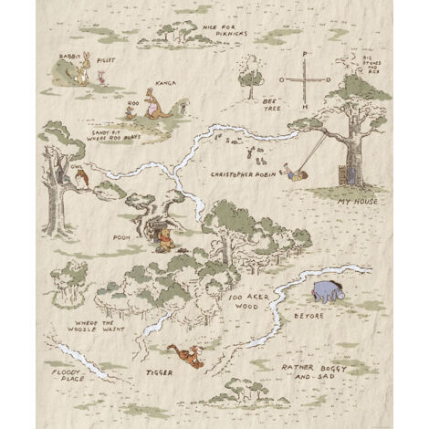 Papier peint panoramique enfant Winnie l’Ourson Carte