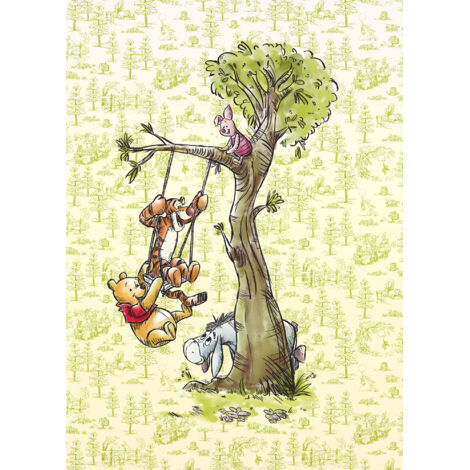 Papier peint panoramique enfant Winnie l’Ourson dans la Forêt