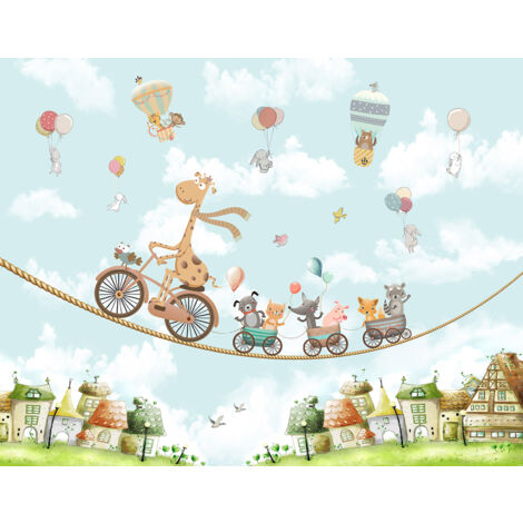 Papier peint panoramique Enfants - Animaux - 130 cm x 101 cm