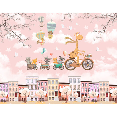 Papier peint panoramique Enfants - Animaux - 130 cm x 101 cm