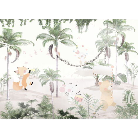 Papier peint panoramique Enfants - Animaux - 130 cm x 93 cm