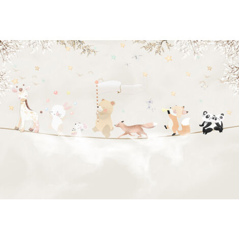 Papier peint panoramique Enfants - Animaux - 195 cm x 130 cm