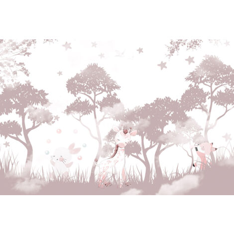 Papier peint panoramique Enfants - Animaux - 260 cm x 173 cm