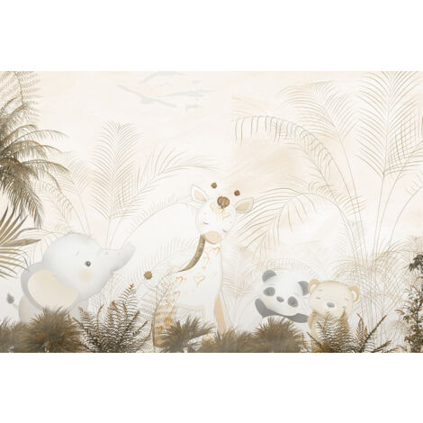 Papier peint panoramique Enfants - Animaux - 325 cm x 217 cm