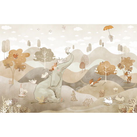 Papier peint panoramique Enfants - Animaux - 495 cm x 320 cm