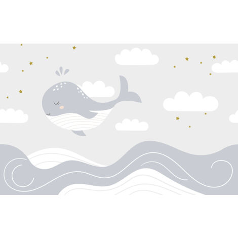 Papier peint panoramique Enfants - Baleine - 130 cm x 87 cm