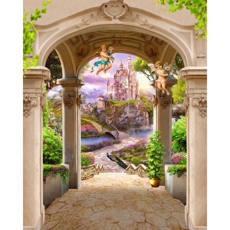 Papier peint panoramique Enfants - Château Enchanté - 130 cm x 163 cm