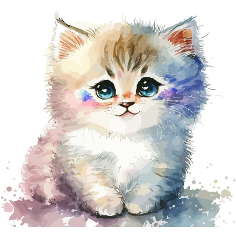 Papier peint panoramique Enfants - Chaton - 130 cm x 84 cm