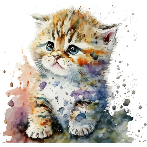 Papier peint panoramique Enfants - Chaton - 130 cm x 84 cm