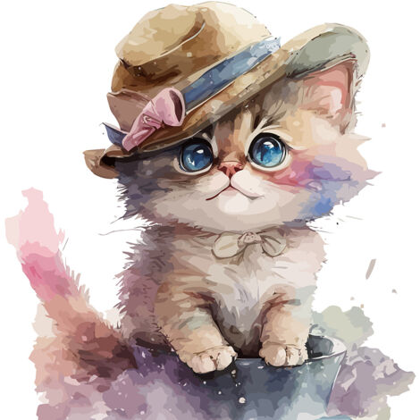 Papier peint panoramique Enfants - Chaton - 130 cm x 84 cm