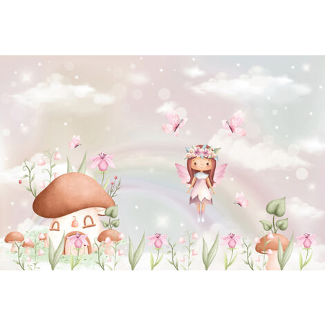 Papier peint panoramique Enfants - Fée Champignon - 130 cm x 86 cm