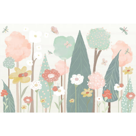 Papier peint panoramique Enfants - Fleurs - 489 cm x 320 cm
