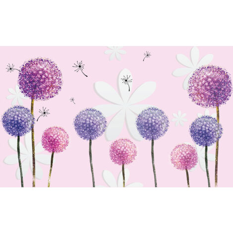 Papier peint panoramique Enfants - Fleurs pissenlit - 130 cm x 79 cm