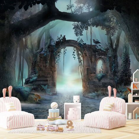 Papier peint panoramique Enfants - Forêt enchantée - 195 cm x 130 cm
