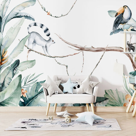 Papier peint panoramique Enfants - Forêt tropicale - 130 cm x 90 cm
