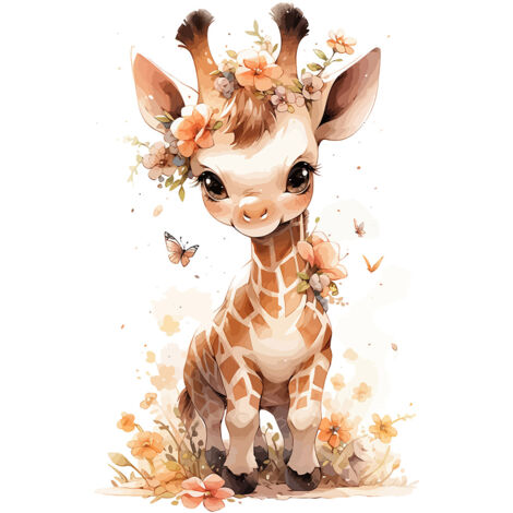 Papier peint panoramique Enfants - Girafe - 130 cm x 84 cm