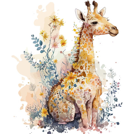 Papier peint panoramique Enfants - Girafe - 397 cm x 255 cm