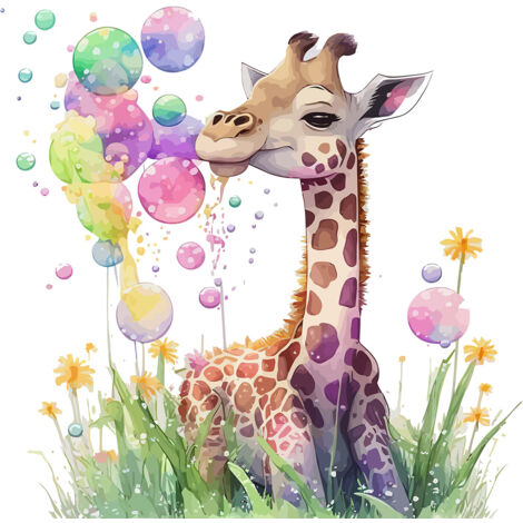 Papier peint panoramique Enfants - Girafe - 397 cm x 255 cm