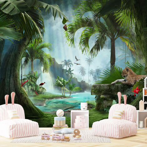 Papier peint panoramique Enfants - Jungle - 195 cm x 130 cm
