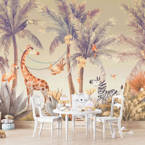 Papier peint panoramique Enfants - Jungle - 390 cm x 293 cm