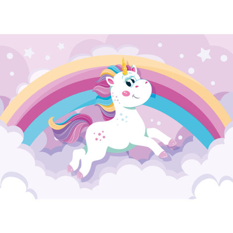 Papier peint panoramique Enfants - Licorne Arc-en-ciel - 452 cm x 320 cm