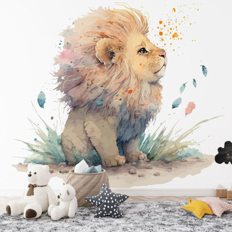 Papier peint panoramique Enfants - Lionceau - 130 cm x 84 cm