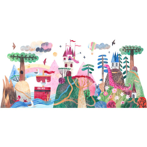 Papier peint panoramique Enfants - Mer Bateau - 130 cm x 65 cm