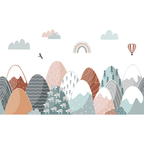 Papier peint panoramique Enfants - Montagnes - 130 cm x 81 cm