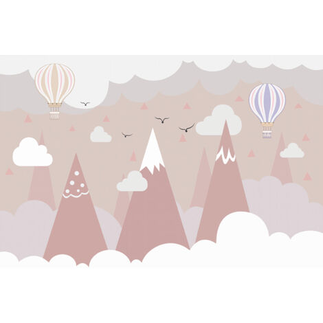 Papier peint panoramique Enfants - Montgolfières - 195 cm x 139 cm